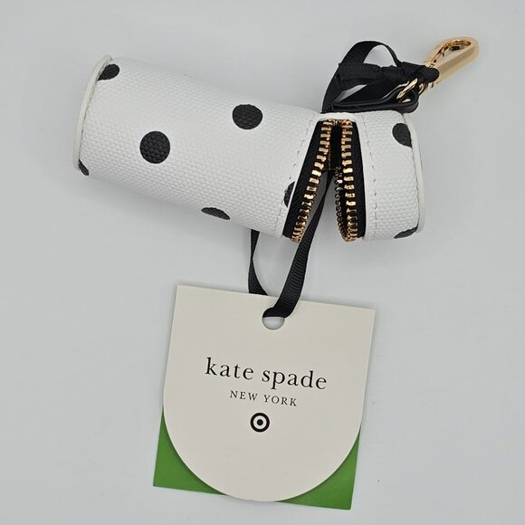 Canvas Polka Dot Lipstick Bag Charm - kate spade new york x Target, White/Black - Picture 3 of 6
